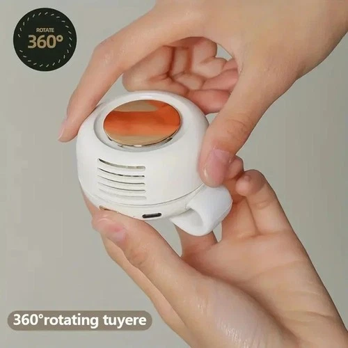 Portable Silent Mini Bladeless Fan Clip On Waist & Neck, Rechargeable 3 Speeds